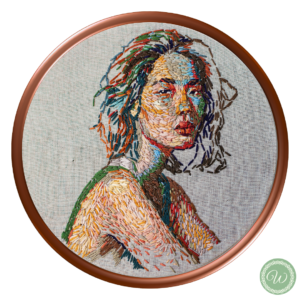Retrato bordado mujer